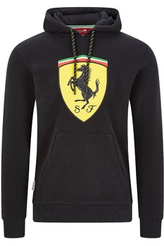 Hanorac negru Scuderia Ferrari F1, XXL, 80% bumbac Hanorac negru Scuderia Ferrari F1, XXL, 80% bumbac