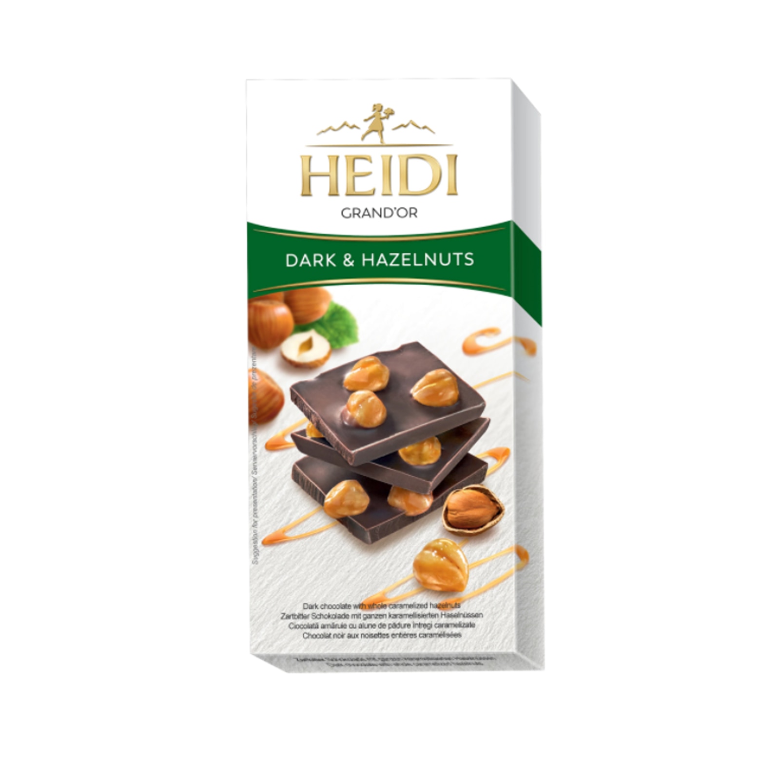Ciocolata HEIDI Grand'Or, Dark & Hazelnuts, 80g