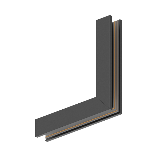 Sina magnetica, colt exterior vertical, aplicata, slim, 26.6×52.5mm, negru, BR-BY41-10301, Braytron, smartsystem