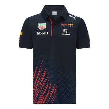 Tricou polo pentru copii Red Bull Racing F1, Poliester, 13-14 ani, Bleumarin/Rosu Tricou polo pentru copii Red Bull Racing F1, Poliester, 13-14 ani, Bleumarin/Rosu