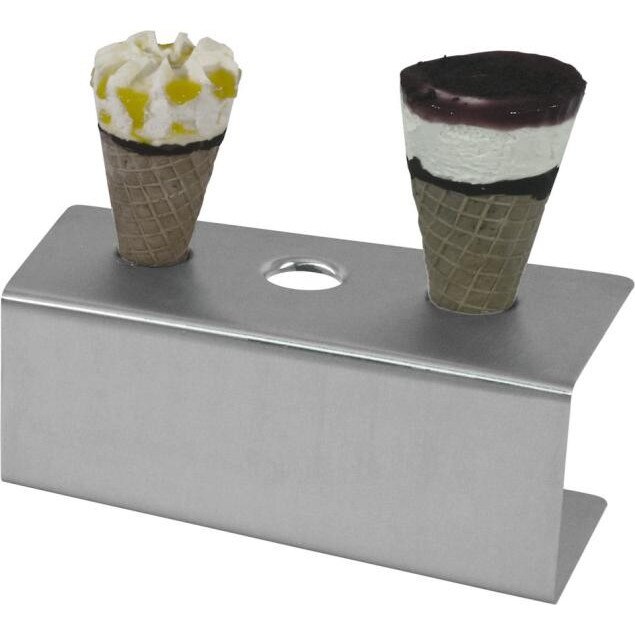 Suport inox pentru 3 conuri inghetata, 26 cm