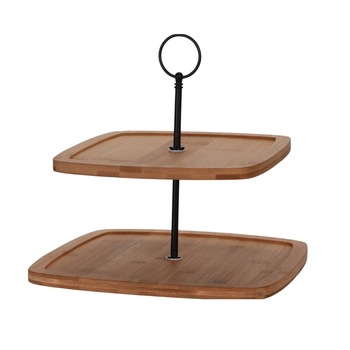 Platou servire bambus, 2 niveluri, 25x23.5 cm Platou servire bambus, 2 niveluri, 25x23.5 cm