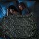 Patura fosforescenta 150x200 cm, PROCART, stelute glow in the dark, moale si confortabila