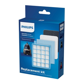 Kit de schimb Philips FC8058/01 pentru PowerPro Compact şi Active, 1 filtru HEPA 10, 1 filtru de admisie, 2 filtre de evacuare din burete Kit de schimb Philips FC8058/01 pentru PowerPro Compact şi Active, 1 filtru HEPA 10, 1 filtru de admisie, 2 filtre de evacuare din burete