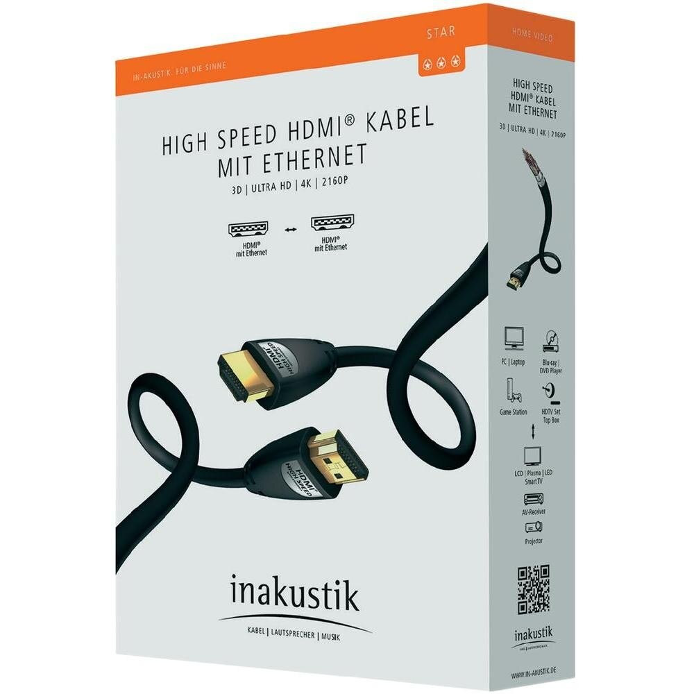 Cablu HDMI Inakustik Star cu Ethernet, 0.75m