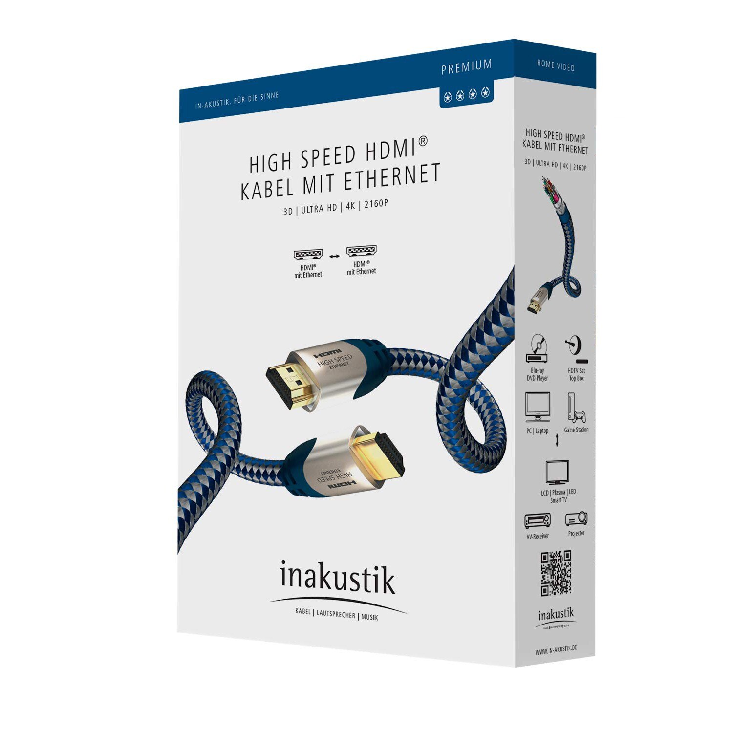 Cablu HDMI Inakustik Premium cu Ethernet, 3m