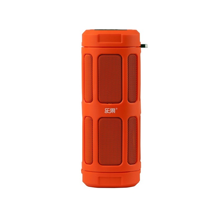 Boxa portabila Bluetooth F5,16W, ACUMULATOR 6000 mAh, WATERPROOF IPX5, Radio FM, TF Card, Suport Bicicleta si Telecomanda incluse, Orange
