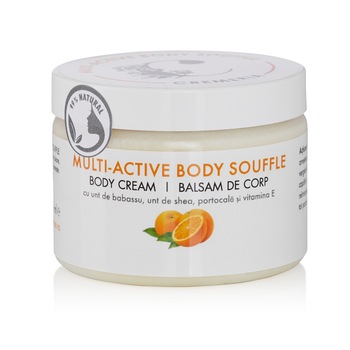 Multi- active body souffle, CREMERIA - cu unt de cacao, shea, babassu si vitamina E, 150 ML Multi- active body souffle, CREMERIA - cu unt de cacao, shea, babassu si vitamina E, 150 ML