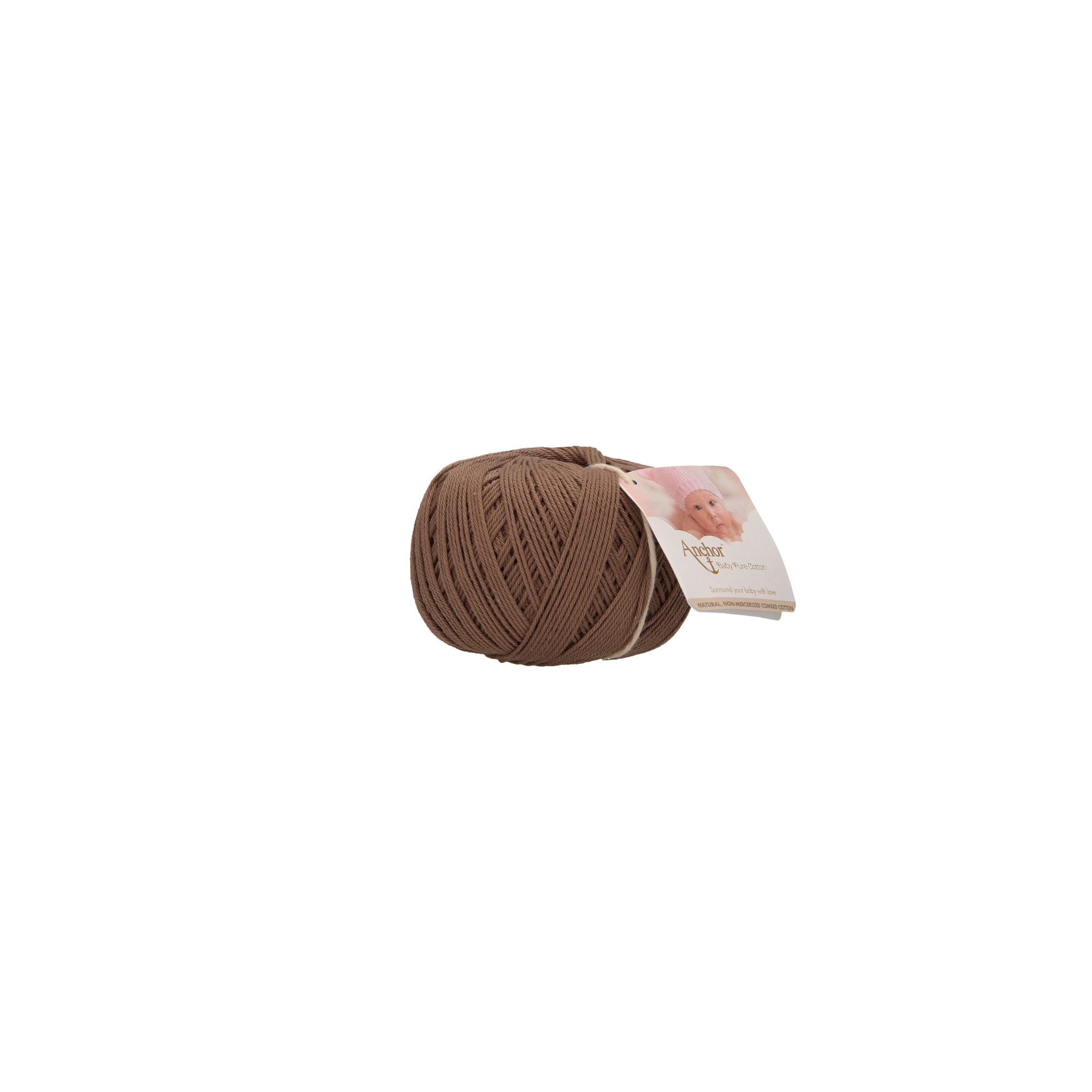 Fir de crosetat, Anchor Baby Pure Cotton, 100% bumbac natural, hipoalergenic, lungime 165 m, 50 g, ciocolatiu 00254