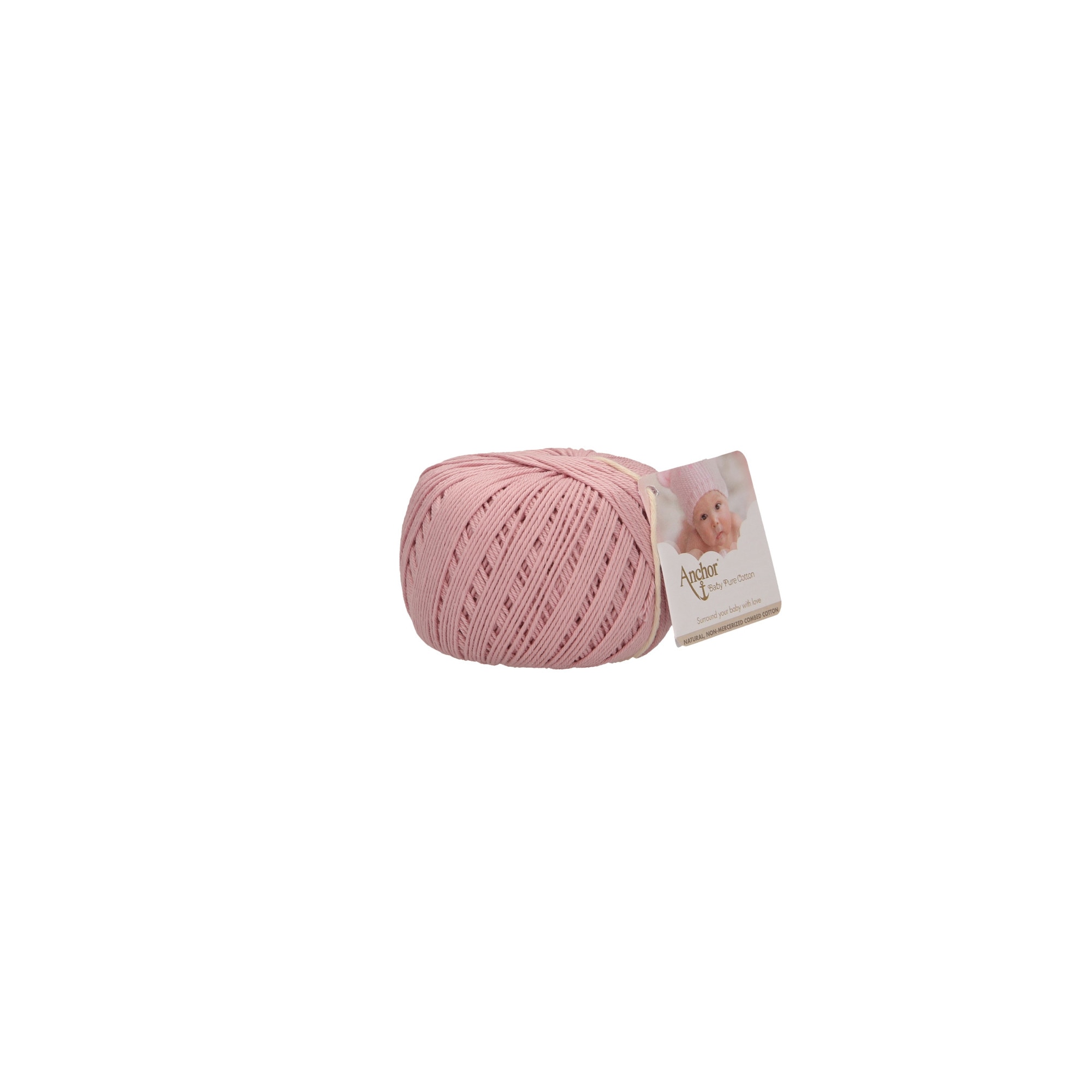 Fir de crosetat, Anchor Baby Pure Cotton, 100% bumbac natural, hipoalergenic, lungime 165 m, 50 g, roz pal 00423