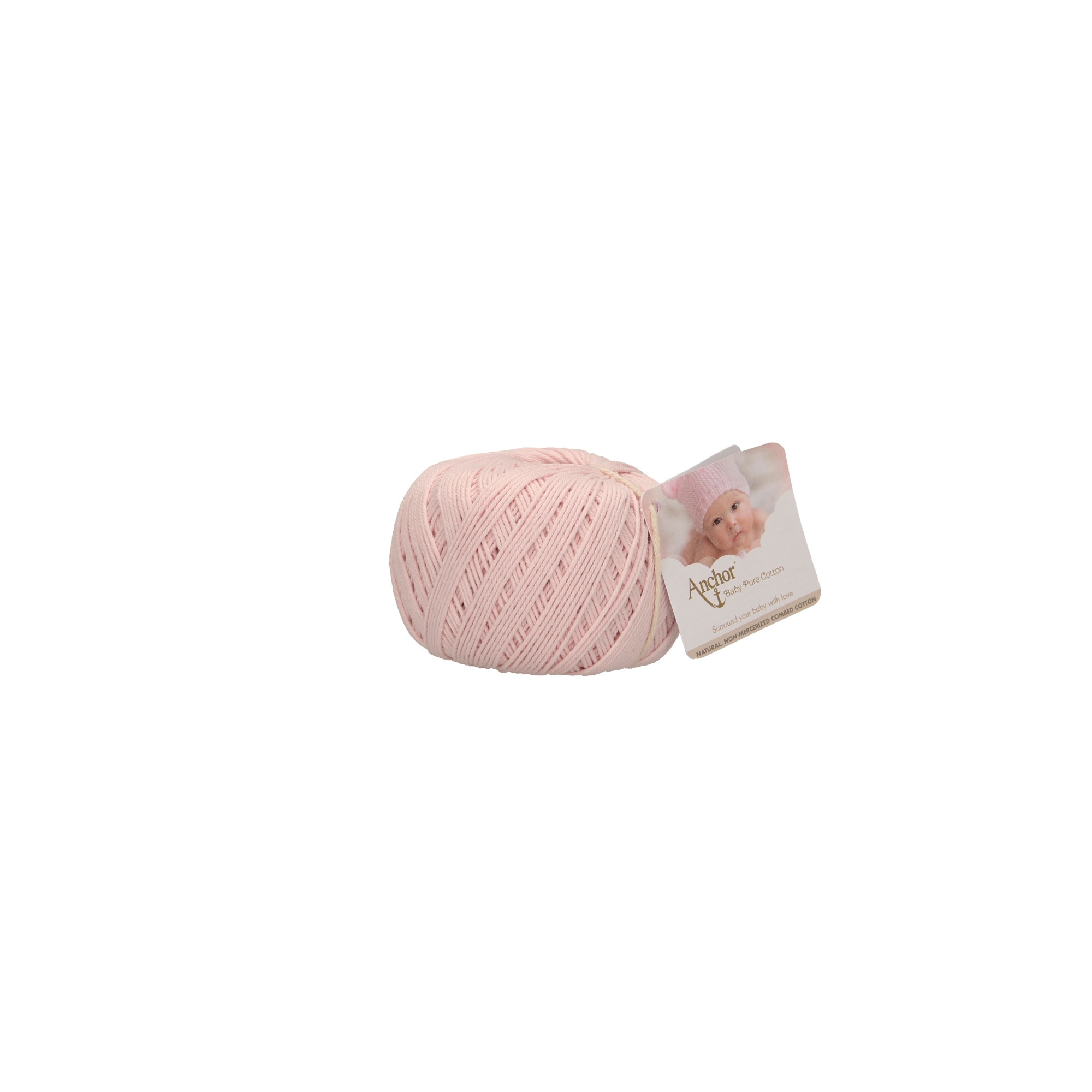 Fir de crosetat, Anchor Baby Pure Cotton, 100% bumbac natural, hipoalergenic, lungime 165 m, 50 g, liliac pastel 00431