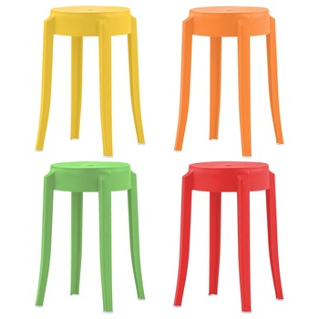 Set scaune stivuibile, 4 buc multicolor, plastic 247280 36 x 36 x 46.5 cm Set scaune stivuibile, 4 buc multicolor, plastic 247280 36 x 36 x 46.5 cm