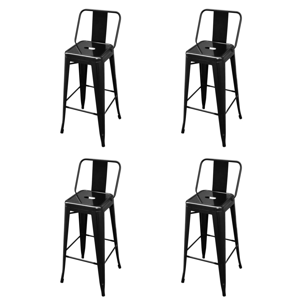 Set scaune de bar, 4 buc, negru, otel 3052640 43 x 43 x 101 cm