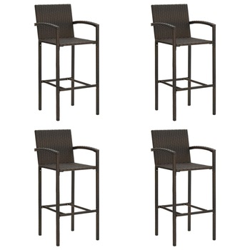 Set scaune de bar, 4 buc, maro, poliratan 313454 52 x 56 x 118 cm Set scaune de bar, 4 buc, maro, poliratan 313454 52 x 56 x 118 cm
