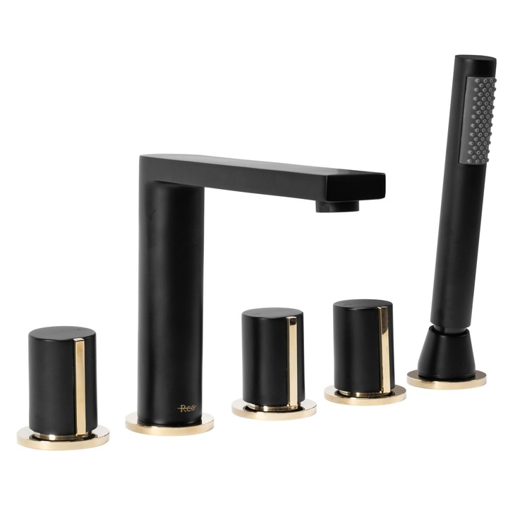 Смесител за вана Rea Icon Black Matte, Черен