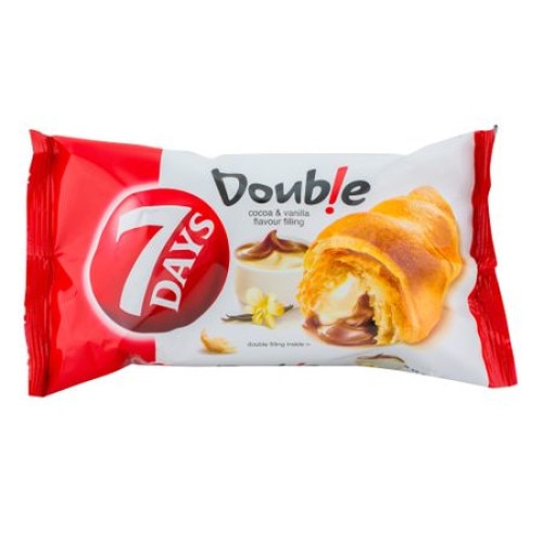 Croissant cu crema de cacao si vanilie 7 Day's Double, 20buc x 80g