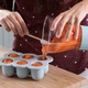 Blender Nutribullet Baby 200 W 0C22300026, 1 viteza, vas 0.9l, cupa mica 0.295l, 6 recipiente depozitare cu capac, tava silicon, Alb