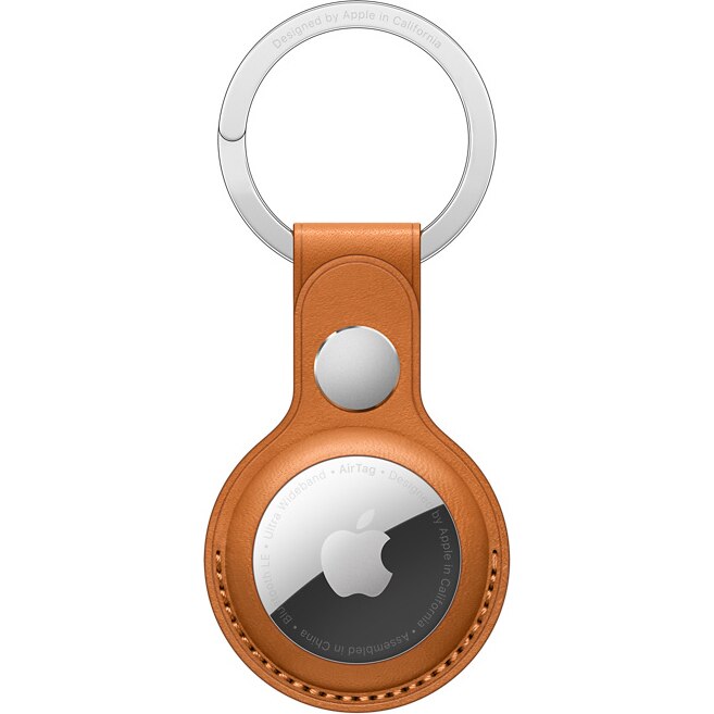 AirTag Leather Key Ring pentru AirTag Apple, Golden Brown