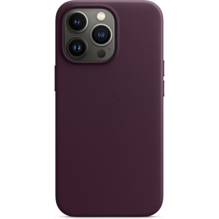 Husa de protectie Apple Leather Case with MagSafe pentru iPhone 13 Pro, Dark Cherry