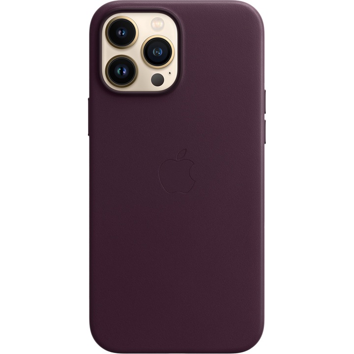 Калъф Apple Leather Case with MagSafe за iPhone 13 Pro Max, Dark Cherry