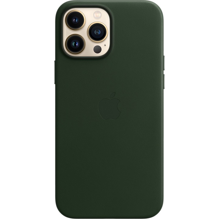 Калъф Apple Leather Case with MagSafe за iPhone 13 Pro Max, Sequoia Green