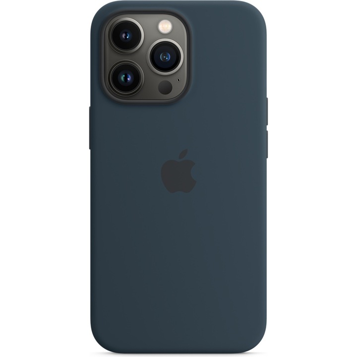 Husa de protectie Apple Silicone Case with MagSafe pentru iPhone 13 Pro, Abyss Blue