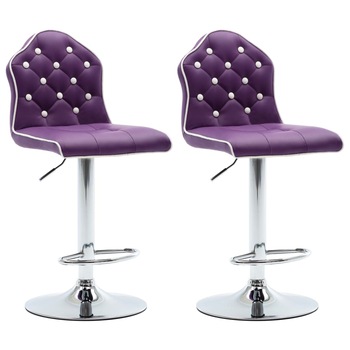 Set scaune de bar, 2 buc, violet, piele ecologica 249729 39 x 51 x (93.5-114) cm Set scaune de bar, 2 buc, violet, piele ecologica 249729 39 x 51 x (93.5-114) cm