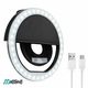 Selfie Ring Light LED MaffStuff®, pentru telefoane, tablete si laptopuri, cu incarcare USB, negru