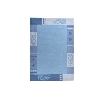 Covor Decorino Geometric, lana, albastru, 60x90 cm, C50-10523 Covor Decorino Geometric, lana, albastru, 60x90 cm, C50-10523