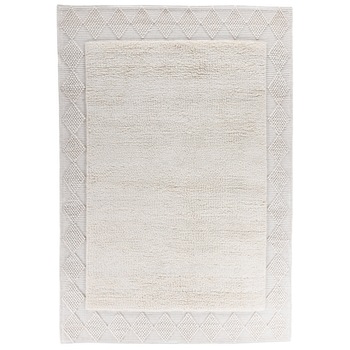 Covor Decorino Geometric, lana, alb, 70x140 cm, C10-1025301 Covor Decorino Geometric, lana, alb, 70x140 cm, C10-1025301