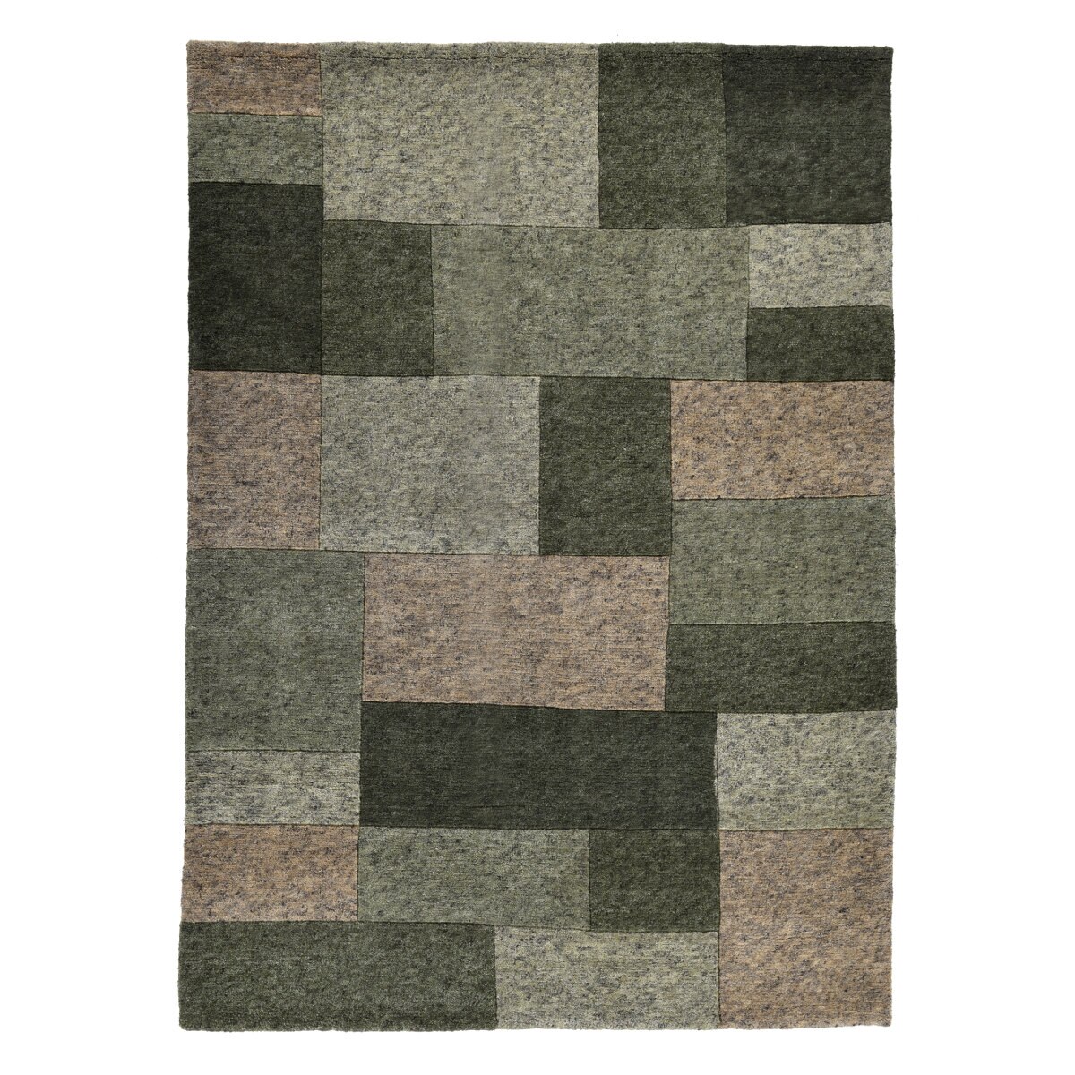 Covor Decorino Patchwork, lana, verde, 90x160 cm, C69-1025803