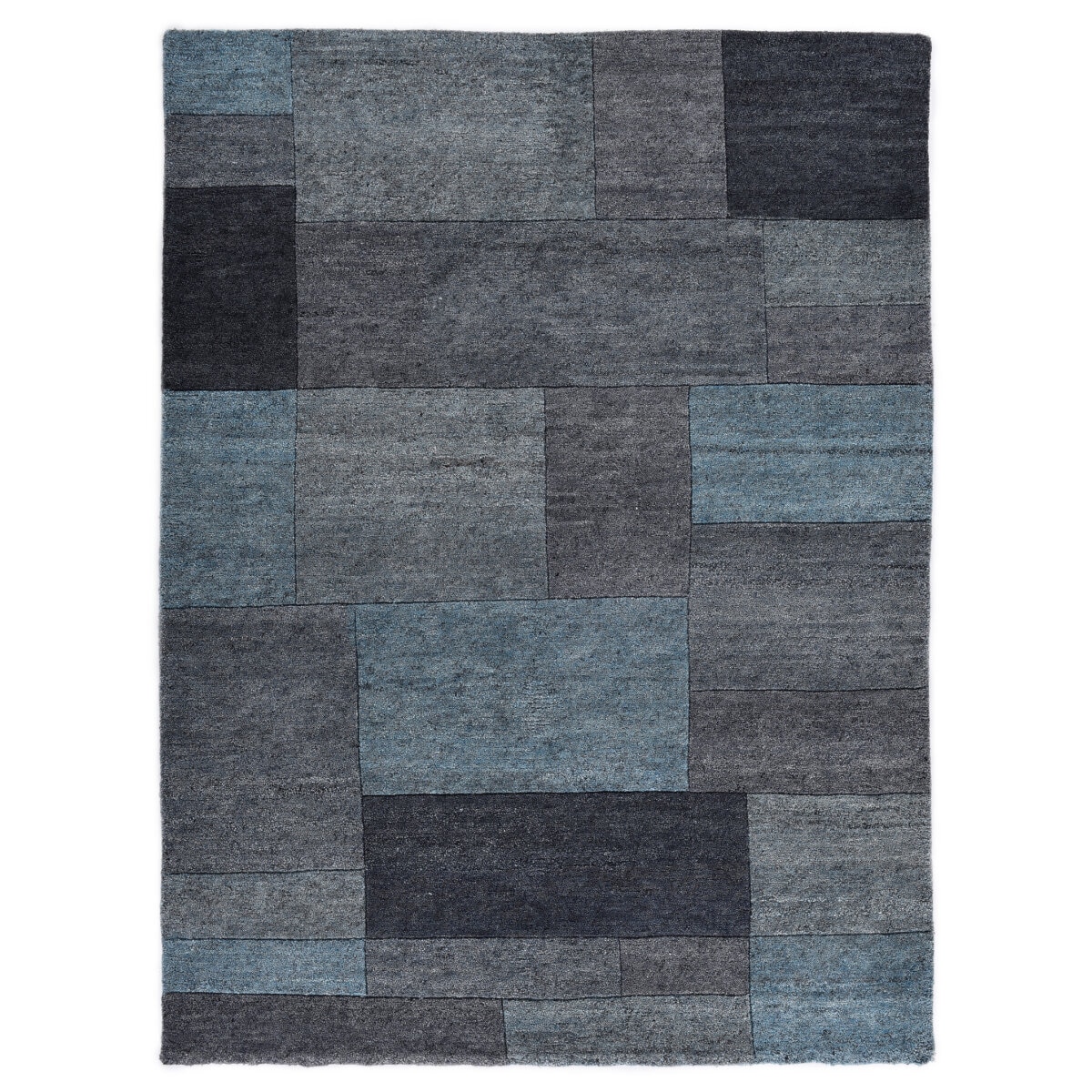 Covor Decorino Patchwork, lana, turcoaz/gri, 190x290 cm, C82-1025805
