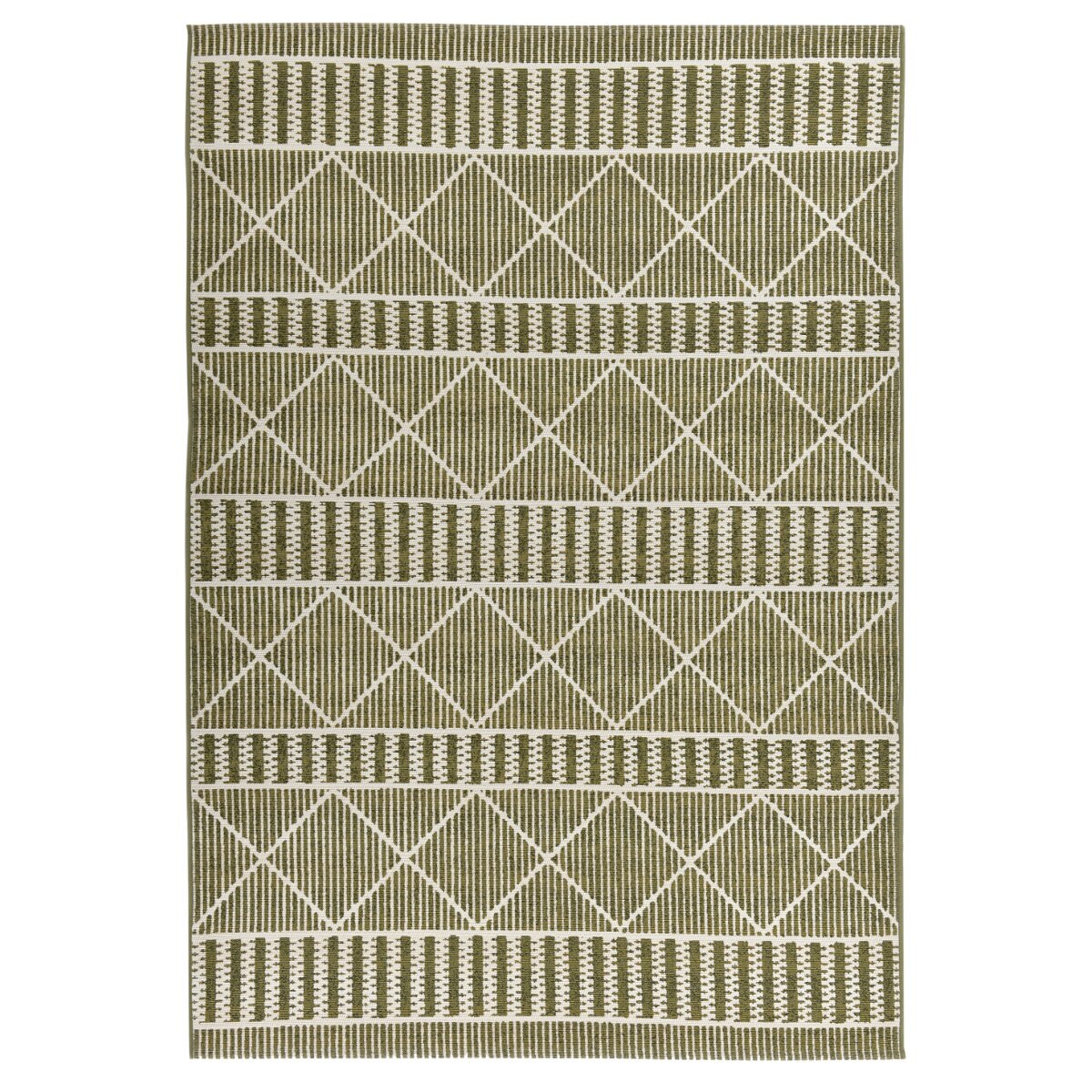 Covor Tom Tailor Geometric, polipropilena, verde|alb, 120x180 cm, C26-1026201