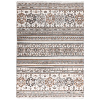 Covor Decorino Geometric, lana, maro/alb, 40x60 cm, C12-1026501 Covor Decorino Geometric, lana, maro/alb, 40x60 cm, C12-1026501