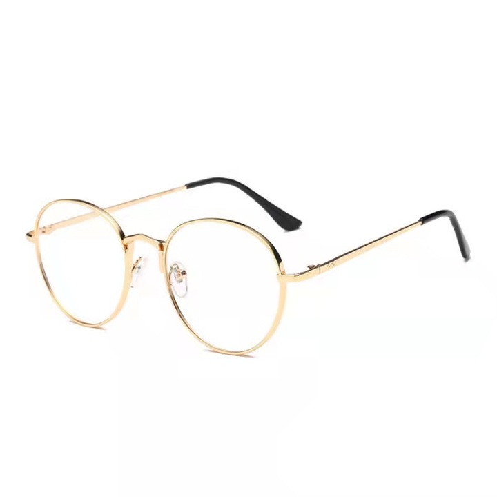 Ochelari cu lentile transparente Nevermore® fara Dioptrii Auriu