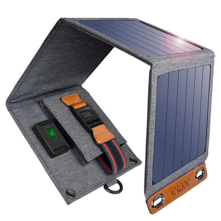 Panou solar Choetech, 14W, pliabil, portabil, camping, drumetii, pescuit, cu 1 port USB, PS-14W