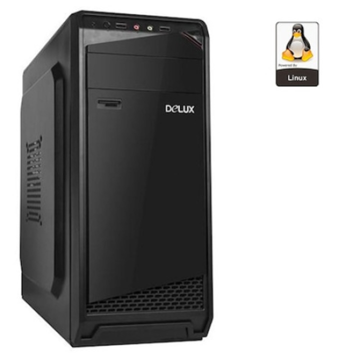 PC Pro322, Asztali számítógép, Intel Core 3.3 GHz, Memória kapacitás 8GB, Tárolási kapacitás 240SSD, Black-D, Linux