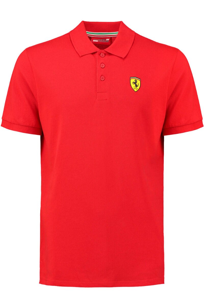 Polo Scuderia Ferrari Classic rosu, 100% bumbac, Rosu, S
