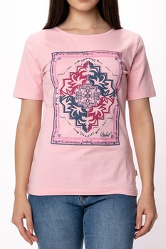 Tricou cu decolteu rotund Budmil, Carleen, Bumbac, Roz, Roz Tricou cu decolteu rotund Budmil, Carleen, Bumbac, Roz, Roz