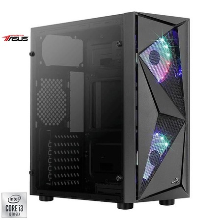 Sistem Desktop PC Gaming Serioux Powered by ASUS cu procesor Intel® Core™ i3-10100F pana la 4.30GHz, 8GB DDR4, 480GB SSD, GeForce® GT 1030 2GB GDDR5, No OS