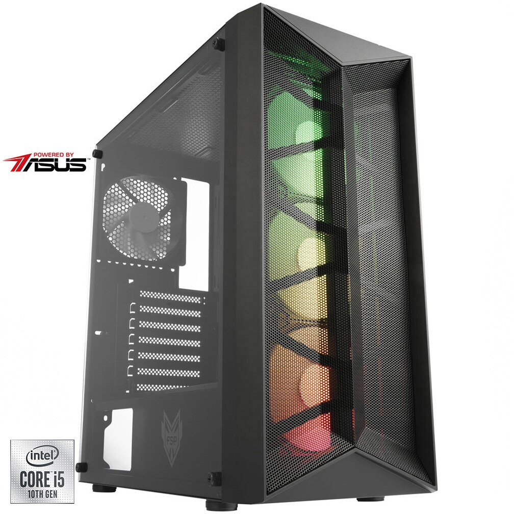 Sistem Desktop PC Gaming Serioux Powered by ASUS cu procesor Intel® Core™ i5-10400F pana la 4.30GHz, 16GB DDR4, 500GB SSD M.2 PCIe, GeForce® RTX 3060 12GB GDDR6, No OS
