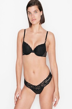 Chiloti Victoria's Secret, Logo Flowery Thong Lacie, Negru Chiloti Victoria's Secret, Logo Flowery Thong Lacie, Negru