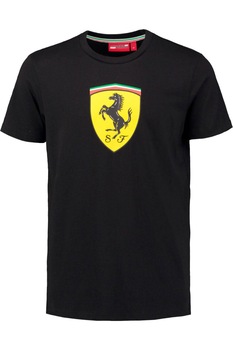 Tricou negru Scuderia Ferrari Shield, 100% bumbac, Negru Tricou negru Scuderia Ferrari Shield, 100% bumbac, Negru
