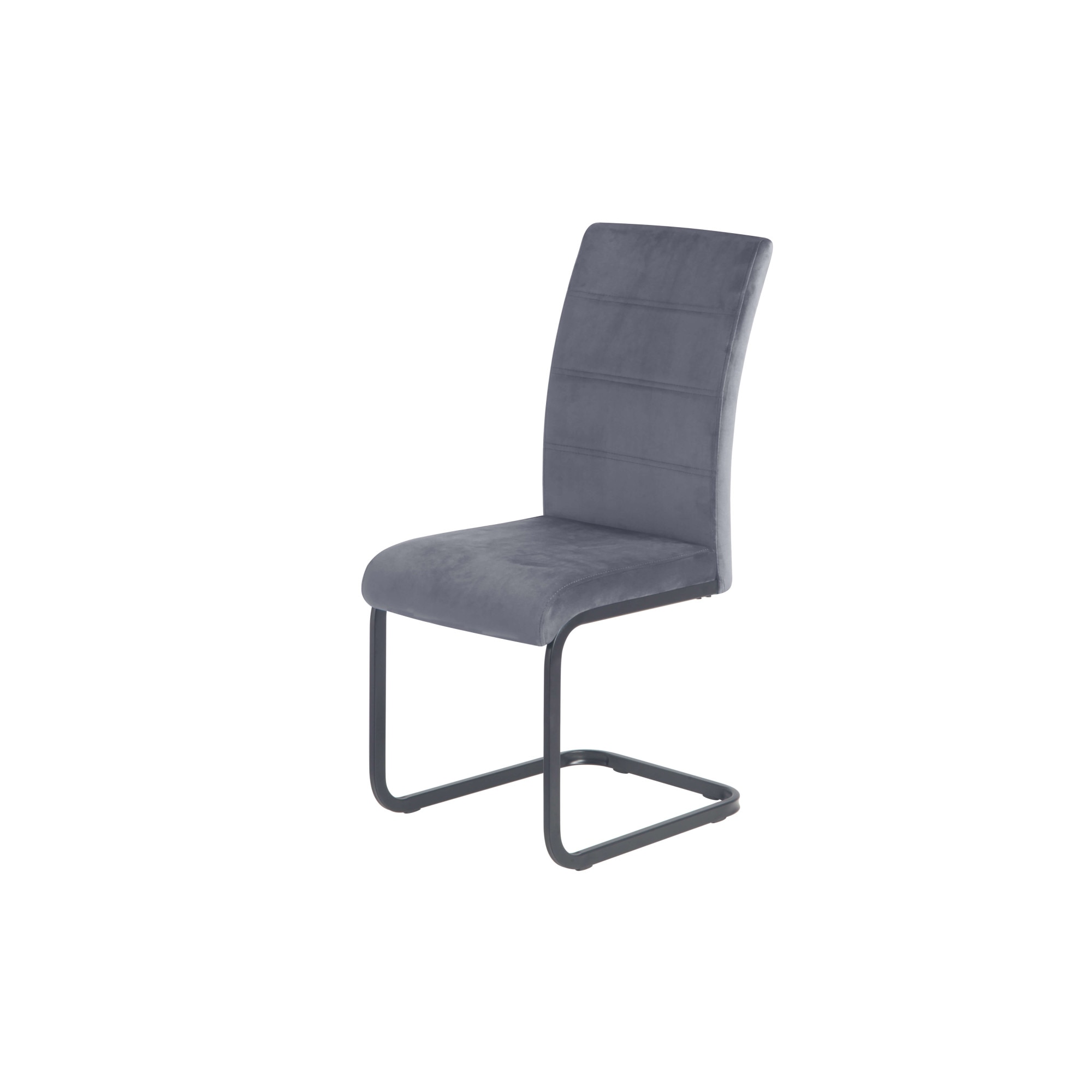Scaun living Bari, catifea gri, 43x59x98 h cm