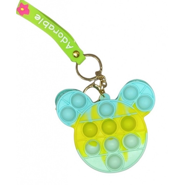 Pop It Now szenzoros játék Avaleea Ursulet pénztárca típusú, kék és sárga, 9 cm