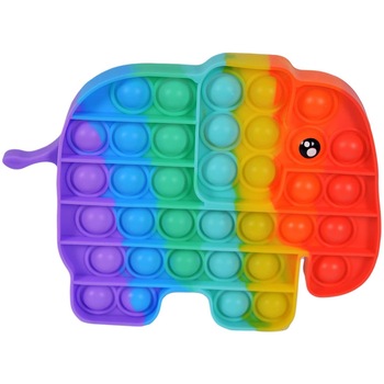 Jucarie antistres din silicon, Flippy, Pop It Now and Flip It, Elefant Mic, Curcubeu Jucarie antistres din silicon, Flippy, Pop It Now and Flip It, Elefant Mic, Curcubeu