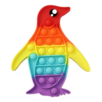 Jucarie antistres din silicon, Flippy, Pop It Now and Flip It, Pinguin, Multicolor Jucarie antistres din silicon, Flippy, Pop It Now and Flip It, Pinguin, Multicolor