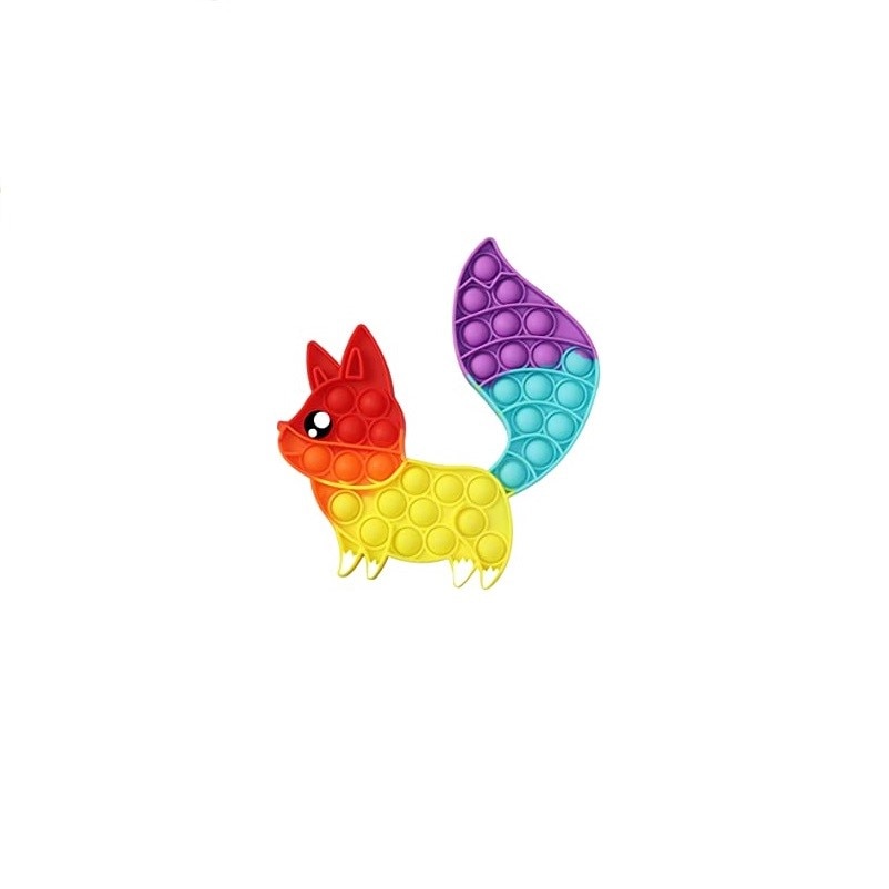 Jucarie antistres din silicon, Flippy, Pop It Now and Flip It, Vulpe, Multicolor