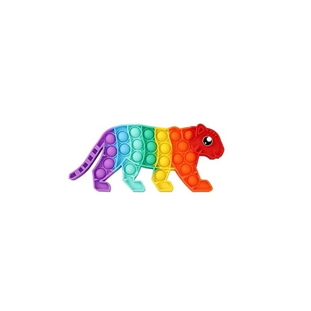 Jucarie antistres din silicon, Flippy, Pop It Now and Flip It, Tigru, Multicolor