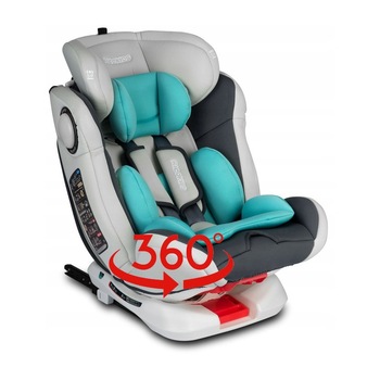 Scaun Auto ISOFIX Rotativ 360°, Spinway PRO 6 pozitii de somn, 3 grupe de greutate 0-36 Kg, TOP TETHER, Centura SABELT in 5 puncte, Protectie laterala SIP, Husa detasabila si lavabila, KinderVIBE™, Turcoaz Scaun Auto ISOFIX Rotativ 360°, Spinway PRO 6 pozitii de somn, 3 grupe de greutate 0-36 Kg, TOP TETHER, Centura SABELT in 5 puncte, Protectie laterala SIP, Husa detasabila si lavabila, KinderVIBE™, Turcoaz
